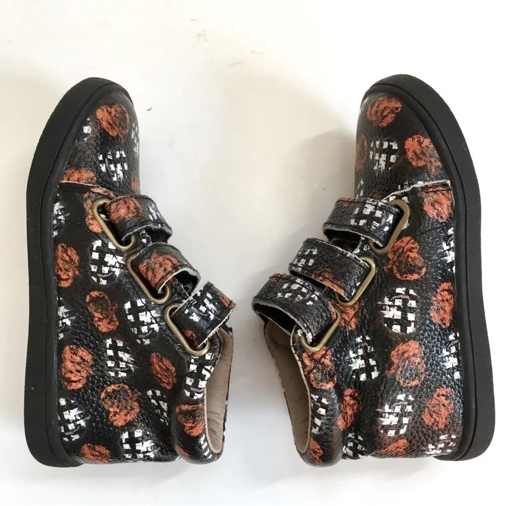 Fresh Feet Toddler Little Boy's Graffiti Graphic All Leather Ankle Boots Shoes